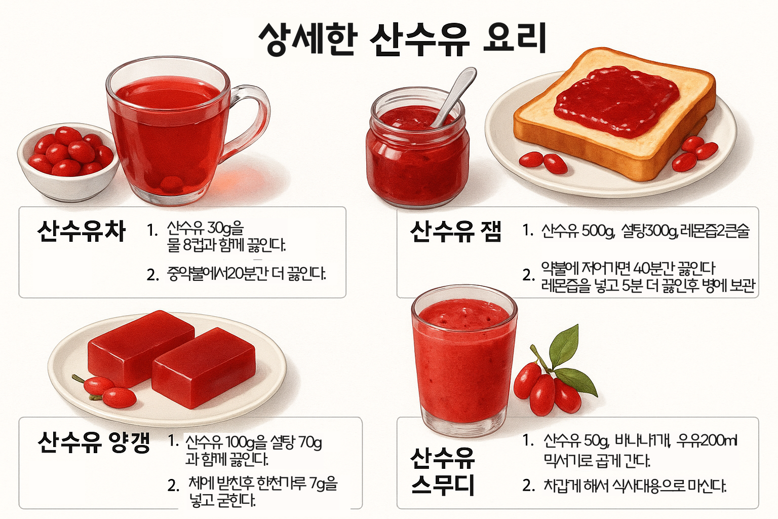 산수유 요리 레시피